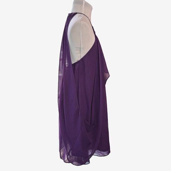 GB Whimsigoth Prom Party Dress Juniors Large Purple Chiffon Flowy Fairy - Picture 4 of 15